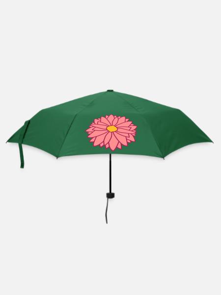 Hübsche bunte Blume Design - Regenschirm (klein) - Flaschengrün