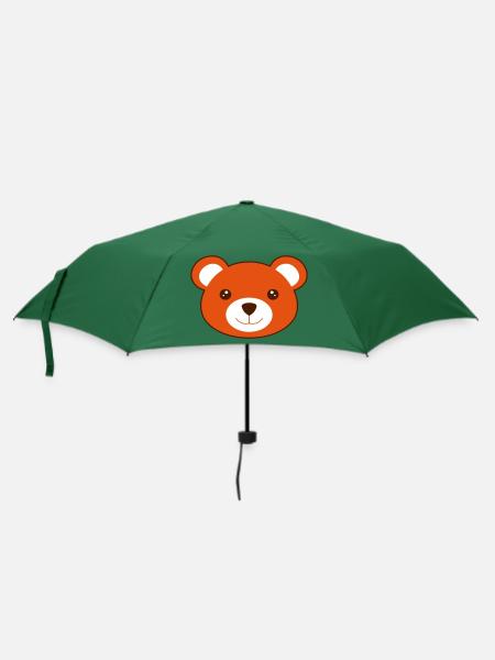 Teddybär - Regenschirm (klein) - Flaschengrün