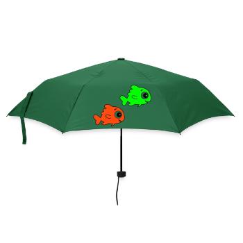 Fische - Regenschirm (klein) - Flaschengrün - Vorne