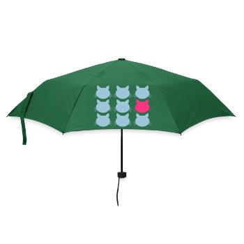 9 Katzen Muster Unterschied Anders Besonders Sein - Regenschirm (klein) - Flaschengrün - Vorne