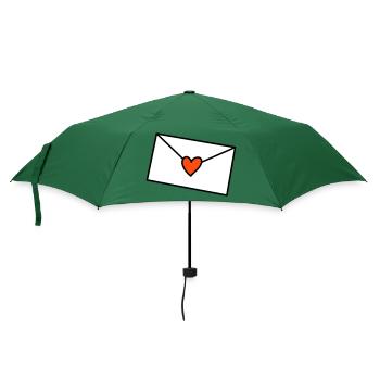 Brief Herz dreifarbig - Regenschirm (klein) - Flaschengrün - Vorne