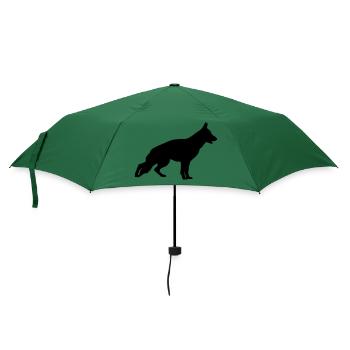 deutscher schäferhund schattenriss 1 - Regenschirm (klein) - Flaschengrün - Vorne