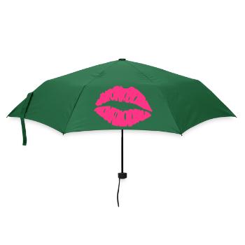 kuss lippen - Regenschirm (klein) - Flaschengrün - Vorne