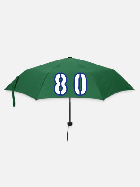 80 Zahl Symbol - Regenschirm (klein) - Flaschengrün