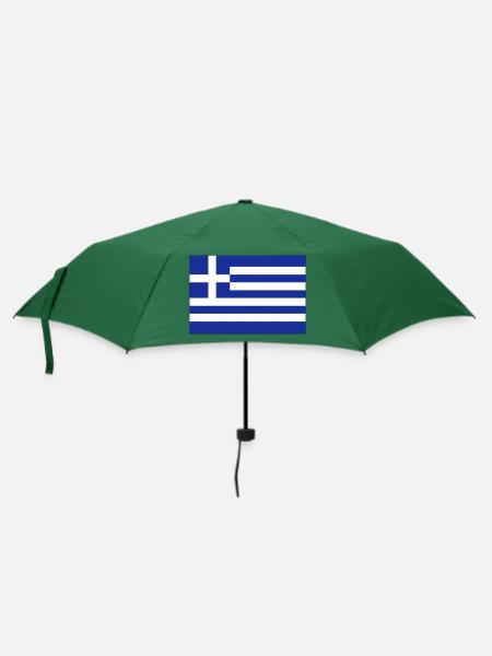Griechenland Flagge Accessoires - Regenschirm (klein) - Flaschengrün