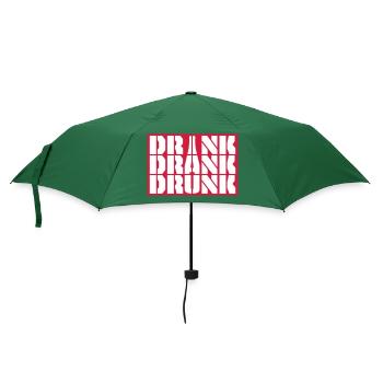 drink drank drunk Zitat - Regenschirm (klein) - Flaschengrün - Vorne