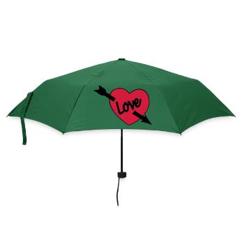 Liebesherzpfeil - Regenschirm (klein) - Flaschengrün - Vorne