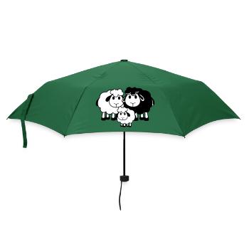 Familie Schaf 3 Papa Mama Eltern Kind Liebe Baby - Regenschirm (klein) - Flaschengrün - Vorne