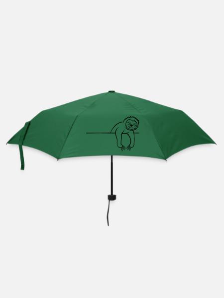 Comic Faultier Mauer - Regenschirm (klein) - Flaschengrün