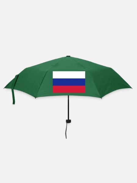 Russische Flagge - Regenschirm (klein) - Flaschengrün