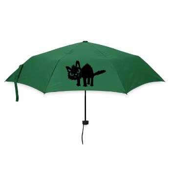 Böse lustige Katze - Regenschirm (klein) - Flaschengrün - Vorne