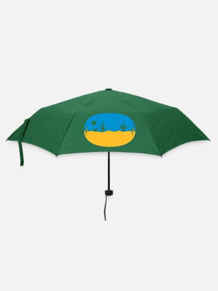 Skyline Frequenz Wüste Landschaft - Regenschirm (klein) - Flaschengrün
