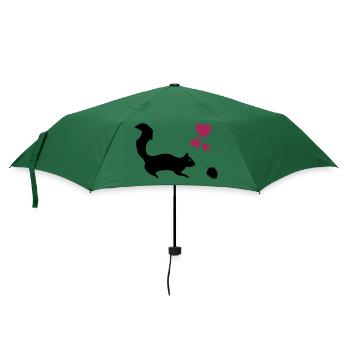 Eichhörnchen Love - Regenschirm (klein) - Flaschengrün - Vorne