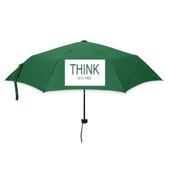 THINK 100 % FREE - Regenschirm (klein) - Flaschengrün - Vorne