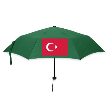 Türkei Flagge / Drapeau Türkis - Regenschirm (klein) - Flaschengrün - Vorne
