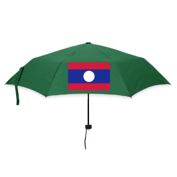 Flagge von Laos / Drapeau Laos - Regenschirm (klein) - Flaschengrün - Vorne