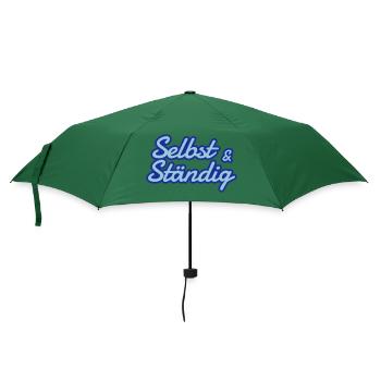 Selbstständig - selbst und ständig - Regenschirm (klein) - Flaschengrün - Vorne