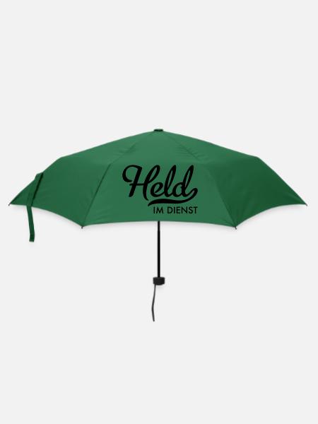 Held im Dienst - Regenschirm (klein) - Flaschengrün