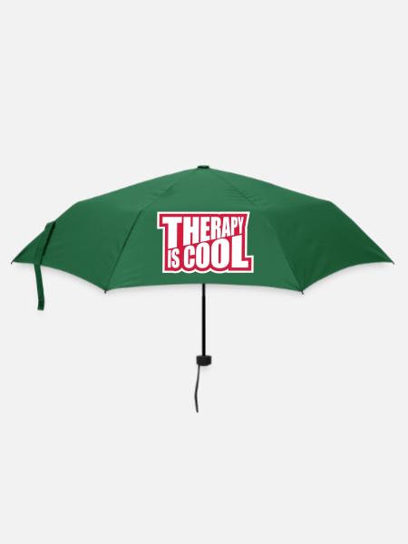 therapy is cool Zitat - Regenschirm (klein) - Flaschengrün