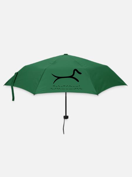 Dackel mit Morsecode - Regenschirm (klein) - Flaschengrün