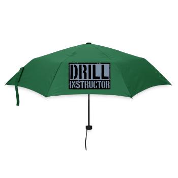 Schild Drill Instructor - Regenschirm (klein) - Flaschengrün - Vorne