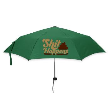 Kacke Haufen Shit happens - Regenschirm (klein) - Flaschengrün - Vorne