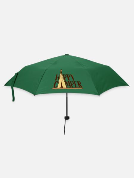 Happy Camper Zelt Design - Regenschirm (klein) - Flaschengrün