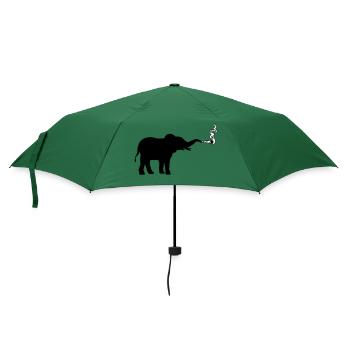 Kiffender Elefant Joint Weed - Regenschirm (klein) - Flaschengrün - Vorne