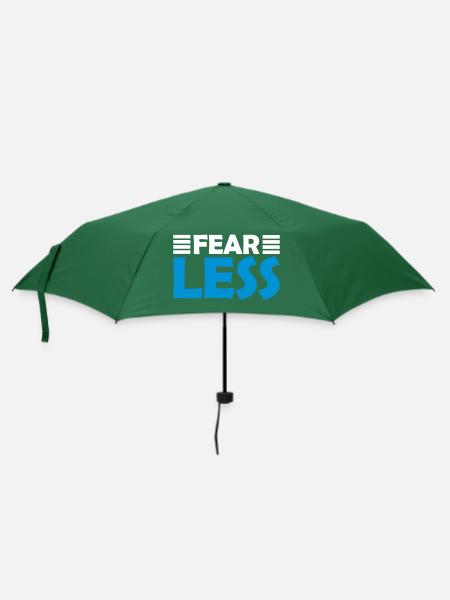 fearless Text Zitat Design - Regenschirm (klein) - Flaschengrün