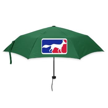 Fuchs Sport Logo Rot Blau Symbol Silhouette Umriss - Regenschirm (klein) - Flaschengrün - Vorne
