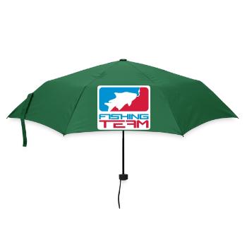 fishing team sport logo rot blau gefangen fisch an - Regenschirm (klein) - Flaschengrün - Vorne