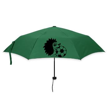 spielen fussball ball sport verein gefaehrlich pla - Regenschirm (klein) - Flaschengrün - Vorne