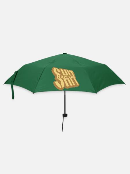 Unglück Spruch Shit happens - Regenschirm (klein) - Flaschengrün