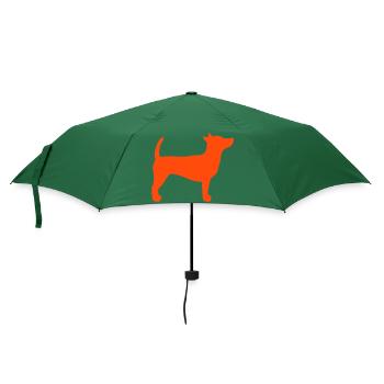 Hund steht stramm Gehorsam steht still Silhouette - Regenschirm (klein) - Flaschengrün - Vorne