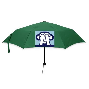 3 Weise Affen Nichts Sehen Hält Augen Zu Versteckt - Regenschirm (klein) - Flaschengrün - Vorne