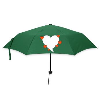Sprechblase mit Herzen - Regenschirm (klein) - Flaschengrün - Vorne
