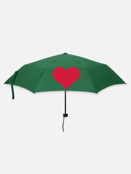 Herz Symbol rot - Love - Regenschirm (klein) - Flaschengrün