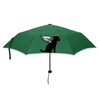 Hund Engel Heiligenschein Flügel Himmel Engelchen - Regenschirm (klein) - Flaschengrün - Vorne