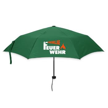 Freiwillige Feuerwehr Flamme - Regenschirm (klein) - Flaschengrün - Vorne