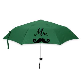 Mr Moustache - Regenschirm (klein) - Flaschengrün - Vorne
