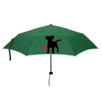 Jack Russell Terrier - Regenschirm (klein) - Flaschengrün - Vorne