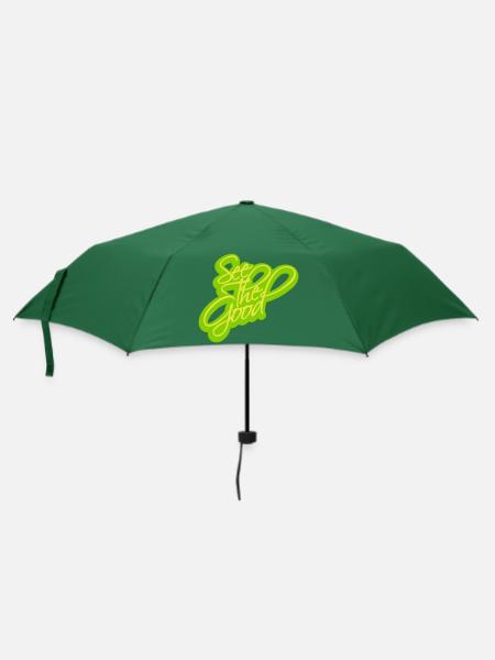 see the good Zitat - Regenschirm (klein) - Flaschengrün