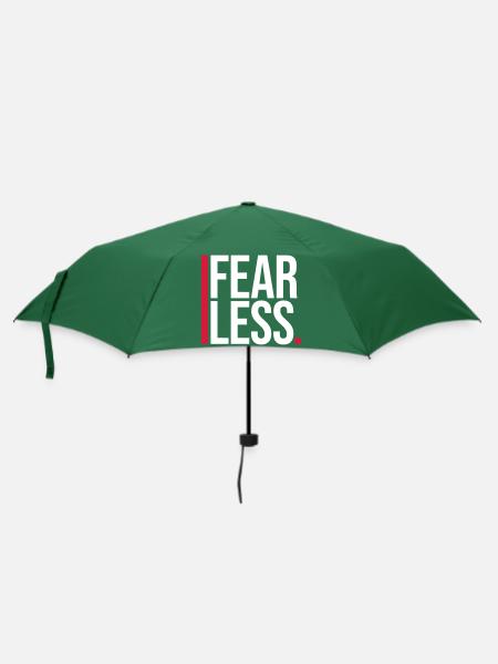 fearless Text Zitat Design - Regenschirm (klein) - Flaschengrün