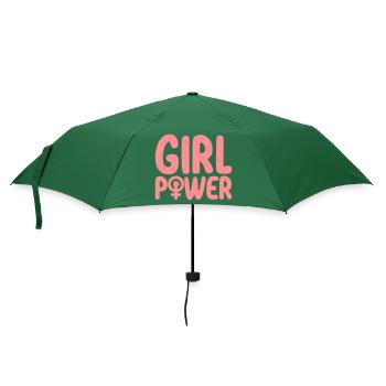 Mädchenpower Frauenpower Symbol | Farbe änderbar - Regenschirm (klein) - Flaschengrün - Vorne