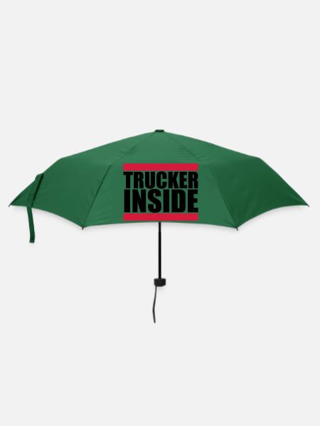 logo trucker inside truck lkw lastwagen fernfahrer - Regenschirm (klein) - Flaschengrün