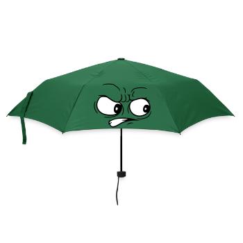 boeses wuetendes gesicht zur seite gucken kopf aug - Regenschirm (klein) - Flaschengrün - Vorne