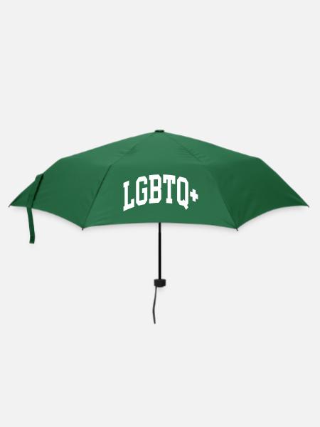LGBTQ+ - Regenschirm (klein) - Flaschengrün