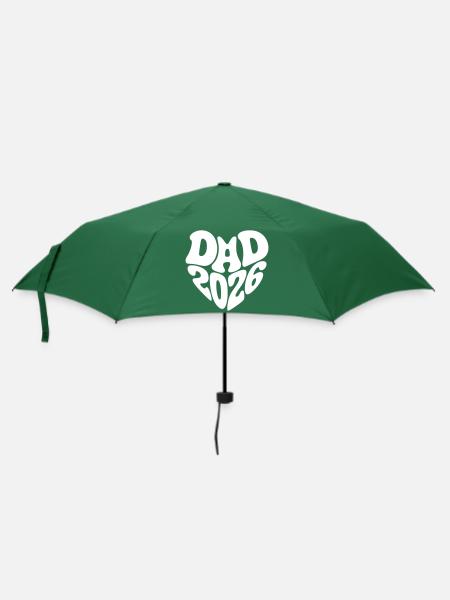 Dad 2026 Herzform Vater Baby Herz Form Papa 2026 - Regenschirm (klein) - Flaschengrün