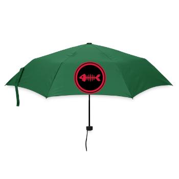 Fisch Symbol Knochen Gräte - Regenschirm (klein) - Flaschengrün - Vorne