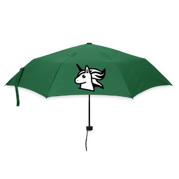 Süßes Einhorn im Comicstil - Regenschirm (klein) - Flaschengrün - Vorne
